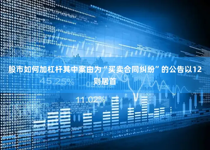 股市如何加杠杆其中案由为“买卖合同纠纷”的公告以12则居首